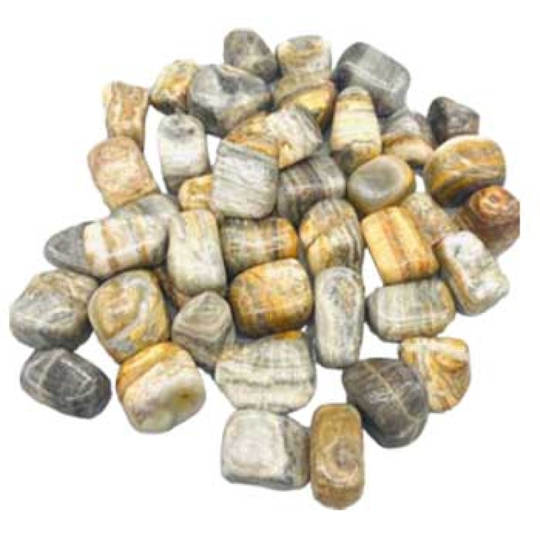 1 lb Onyx, Stripe tumbled stones
