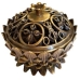 Lotus incense burner, antique bronze
