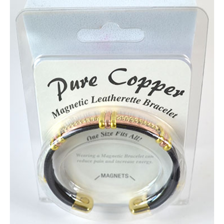 Magnetic Leatherette Copper bracelet (various styles)