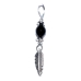 Feather pendant with black onyx bead