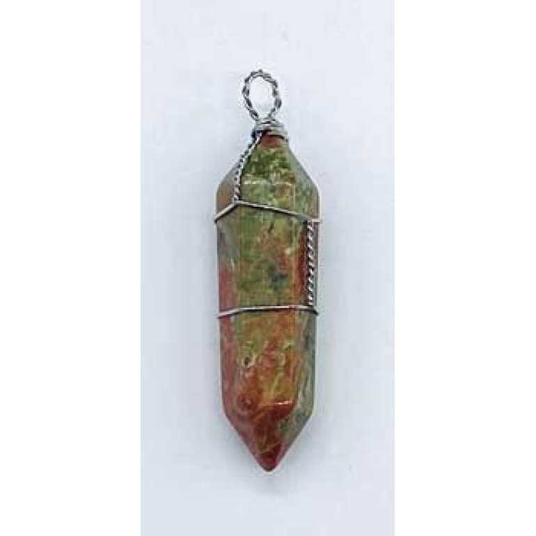 Unakite wire wrapped point