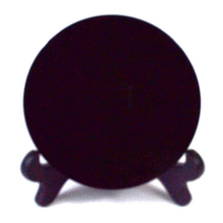 10cm Black Obsidian scrying mirror W/ stand