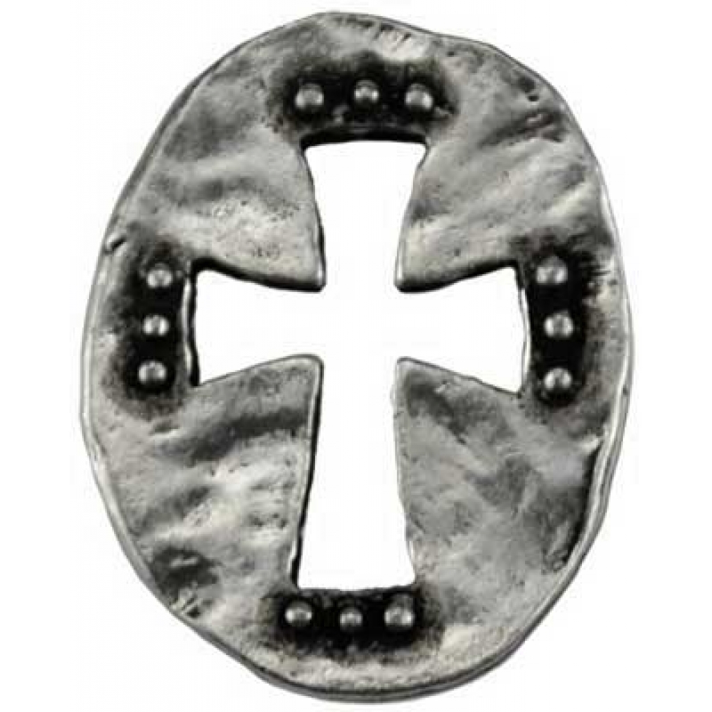 Cross Pocket Stone - Pewter Symbol