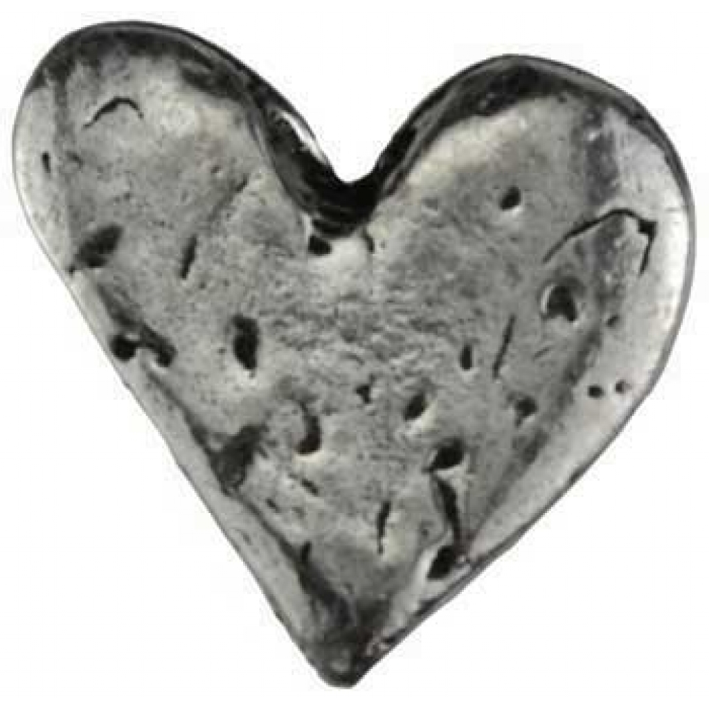 Heart Pocket Stone - Pewter