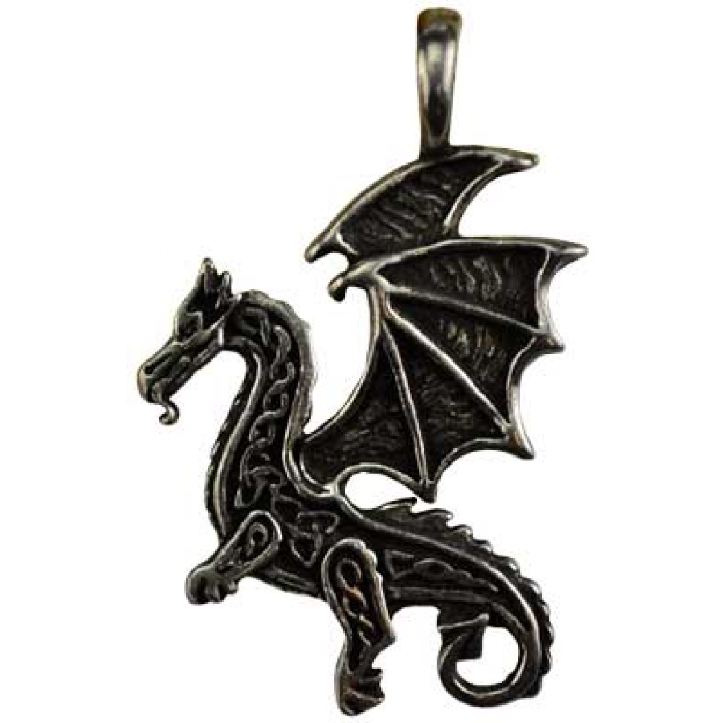 Celtic Dragon Amulet - Pewter Symbol of Elemental Power