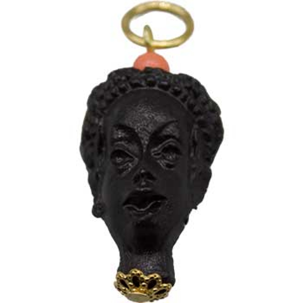 African Head Man Amulet - Decorative Male Face