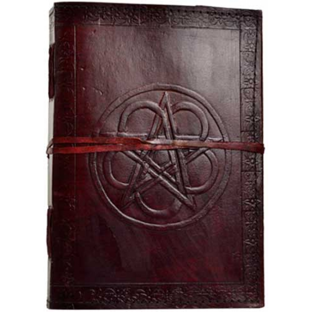 Pentagram Leather Blank Book with Cord Closure