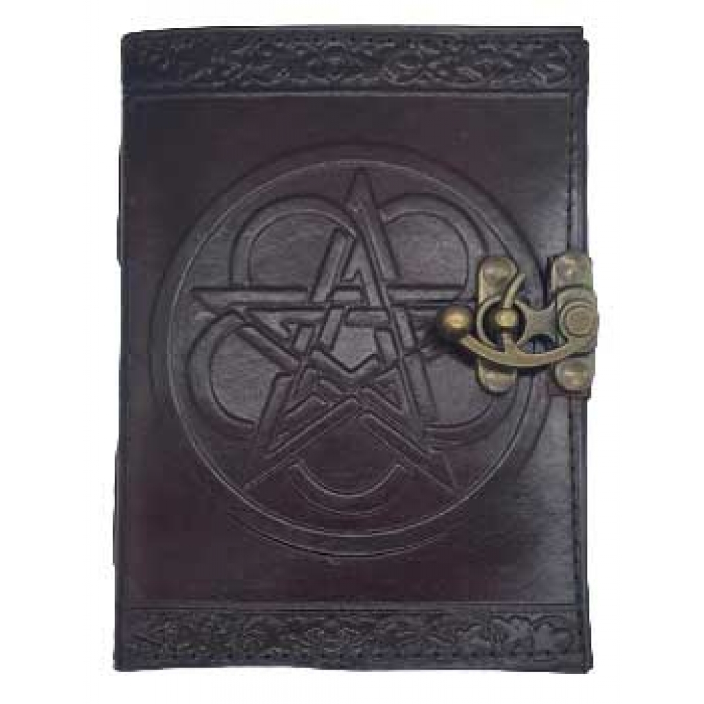 Leather Blank Book with Pentagram Latch