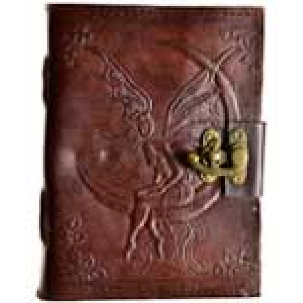 Fairy Moon Leather Blank Book with Latch - Whimsical Journaling