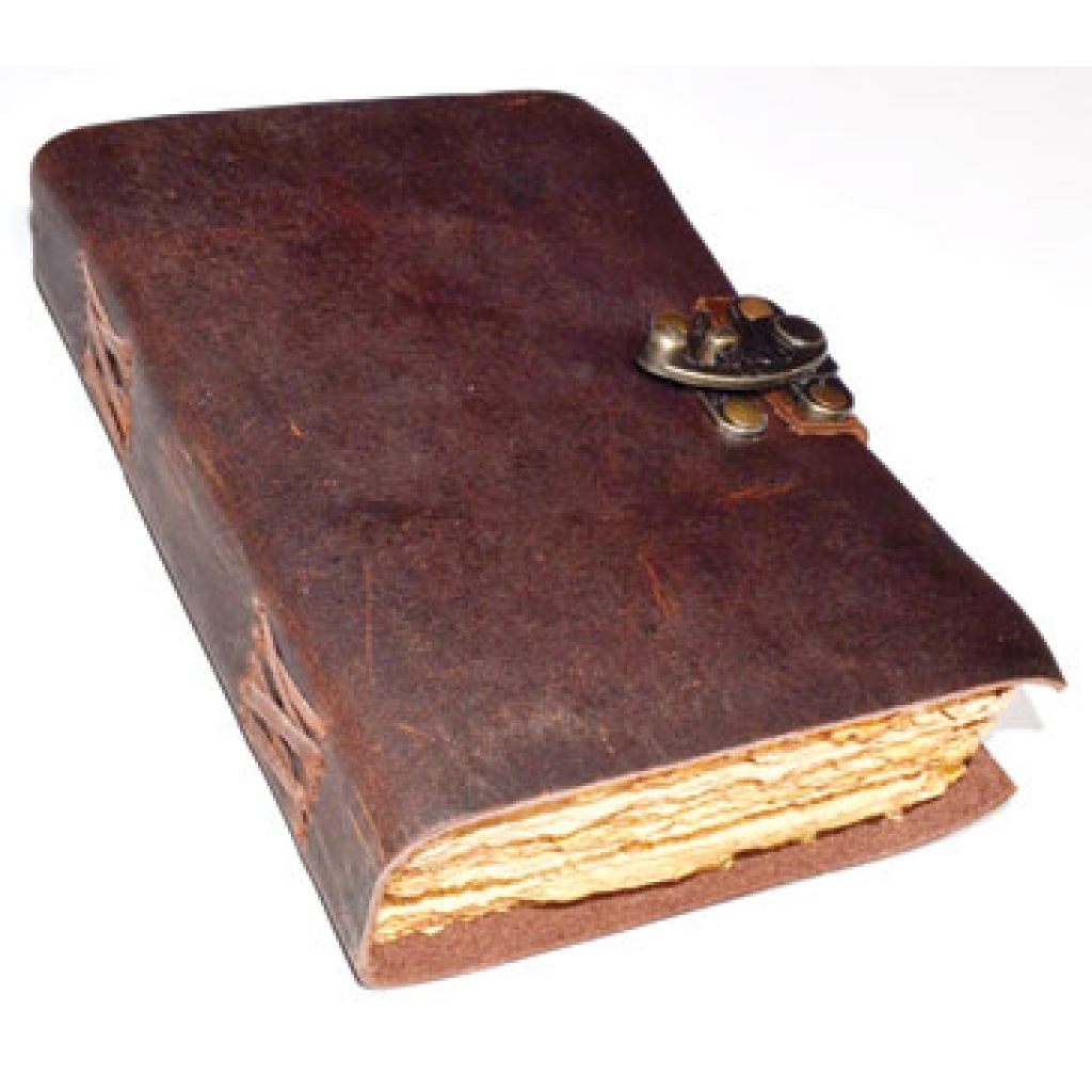 Aged Looking Paper Leather Journal with Latch - Thoughtful Keepsake