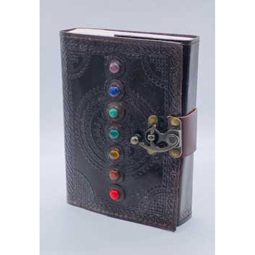 Chakra Leather Journal with Latch - Express Your Creativity