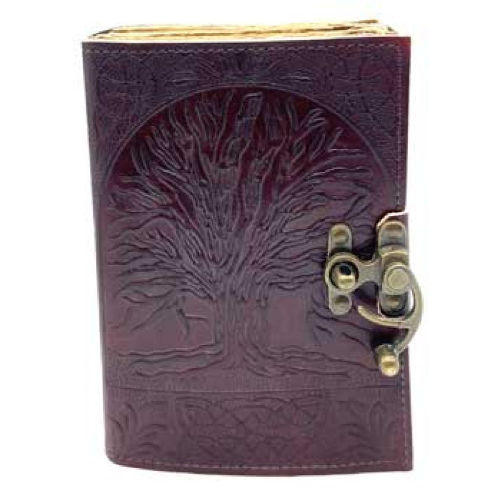 Tree of Life Leather Journal with Latch - Aged Look