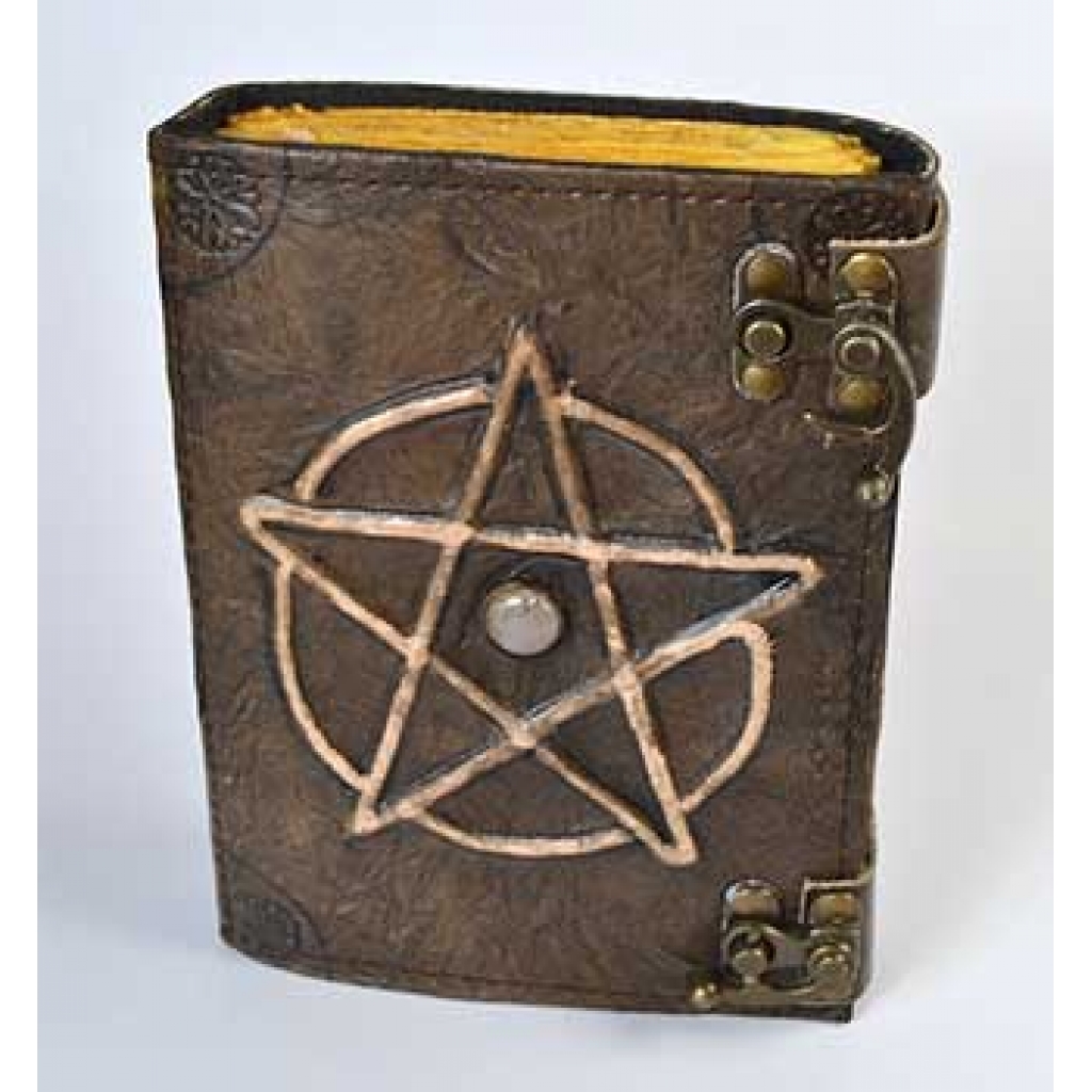 Pentagram Stone Aged Paper Leather Journal