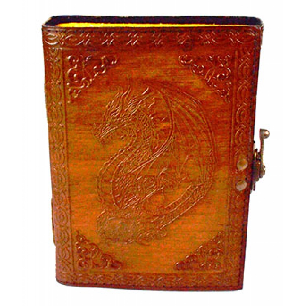 Dragon Journal - Aged Paper Leather with Latch