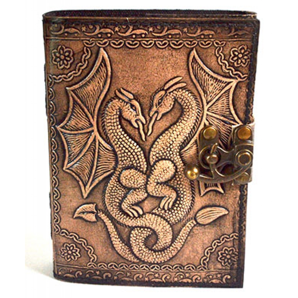 Double Dragon Leather Journal with Latch