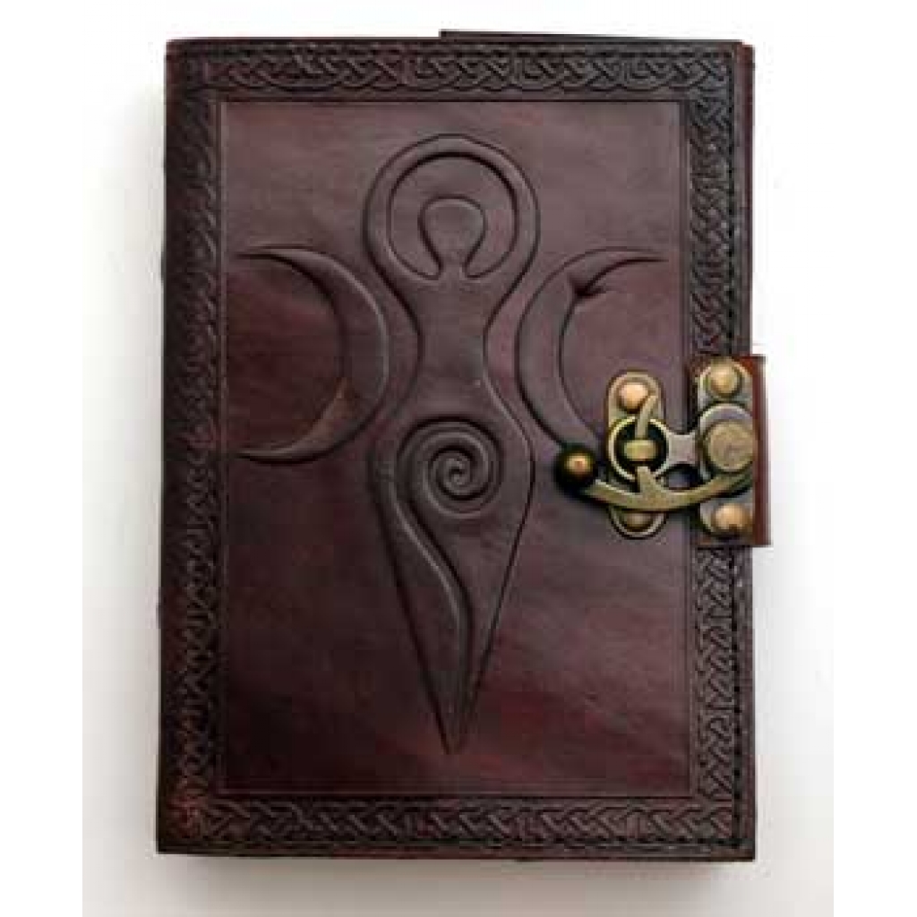 Maiden Mother Moon Leather Blank Book with Latch