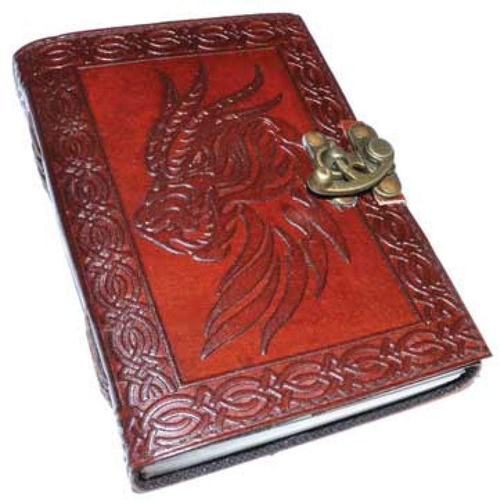 Celtic Dragon Leather Blank Book with Latch