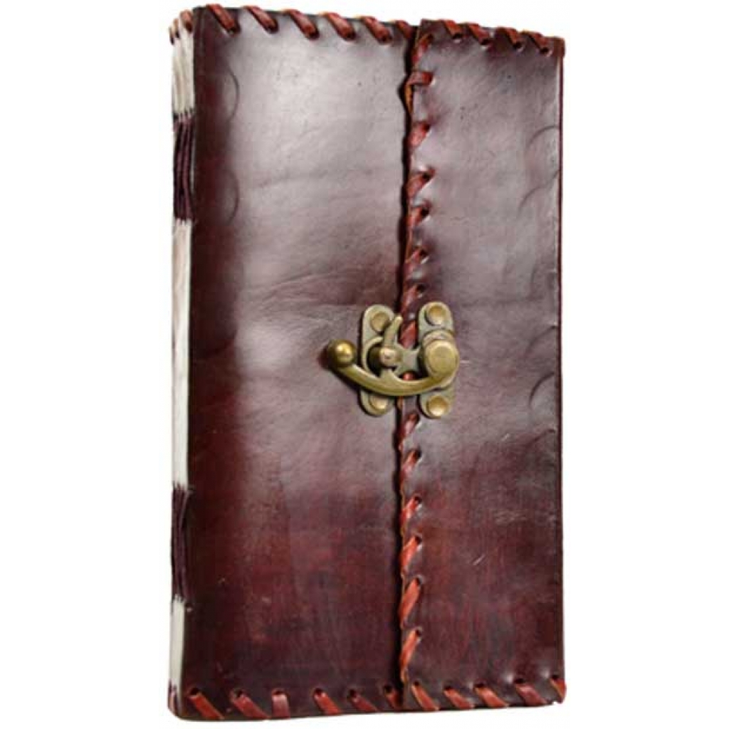 1842 Poetry Leather Blank Book with Latch - Handcrafted Journal