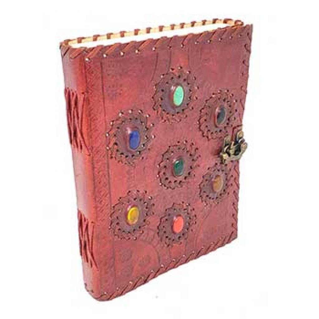 7 Chakra Leather Journal with Embossed Cover - 6