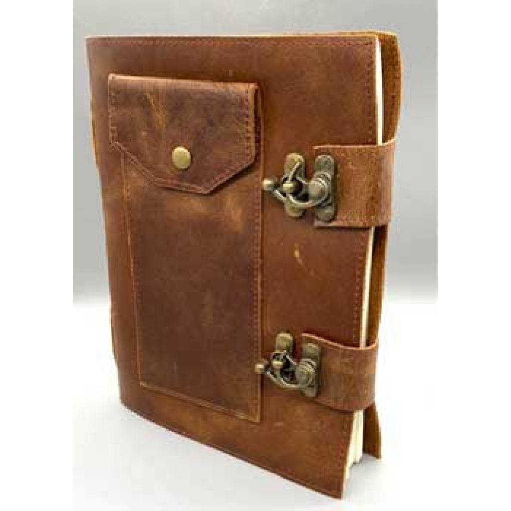 Soft Leather Journal with Double Latch - A Keeper of Your Thoughts