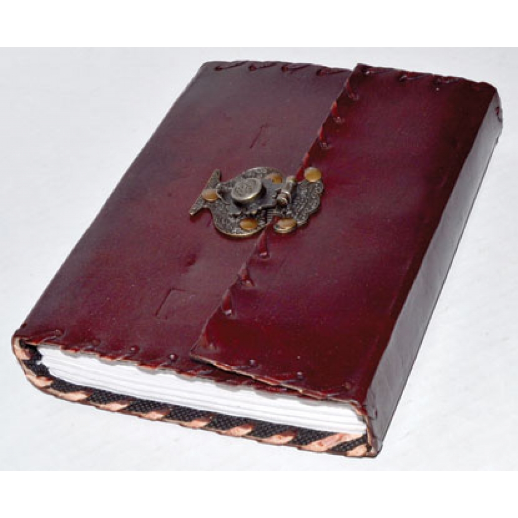 Handcrafted Plain Leather Blank Journal with Snap Closure