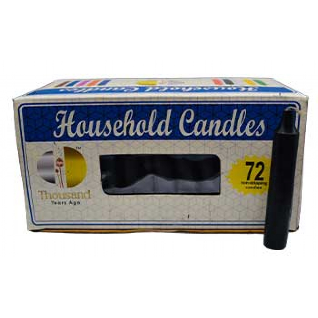 Set of 72 Black Household Candles - Protective Energy