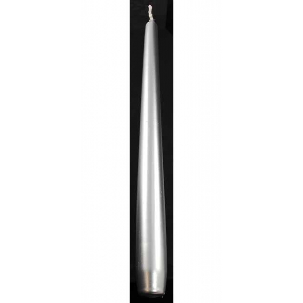 Silver Taper Candle - 9 Inches