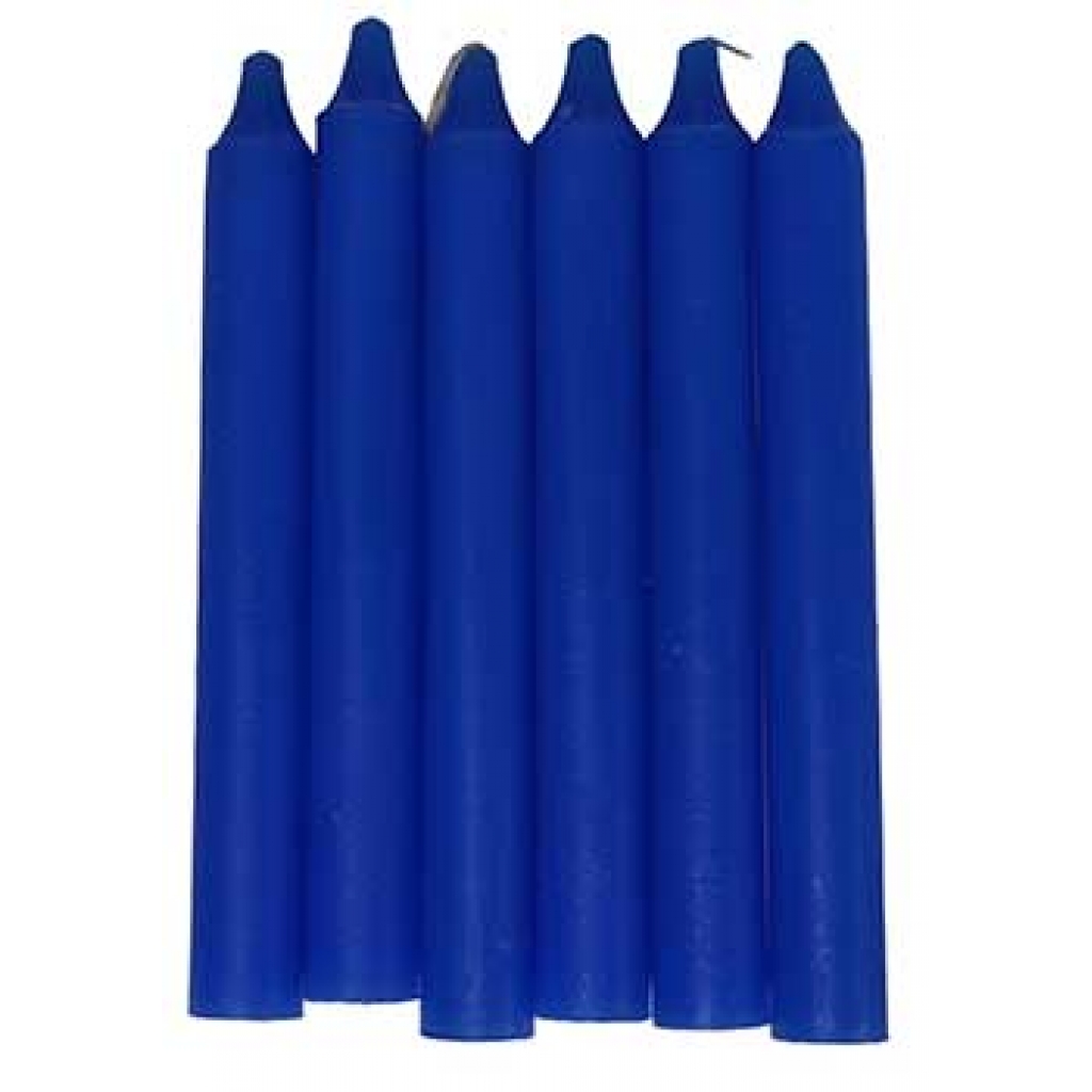 Set of 6 Blue Household Candles - 6