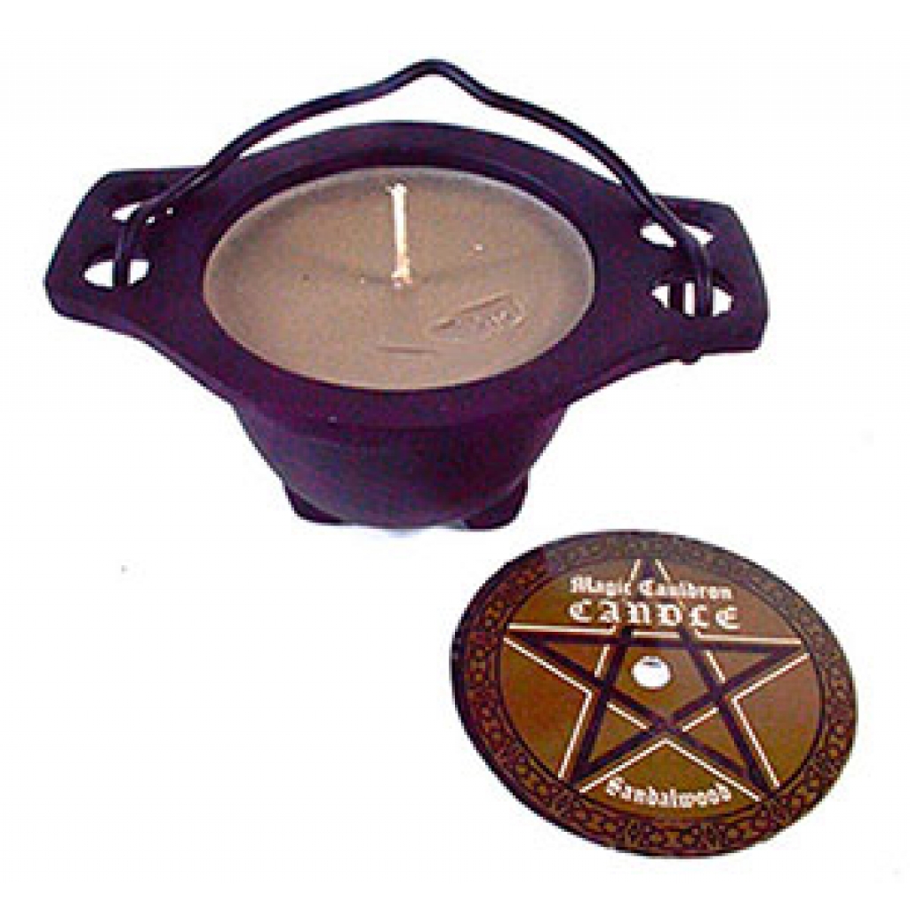 Sandalwood Candle in Cast Iron Cauldron