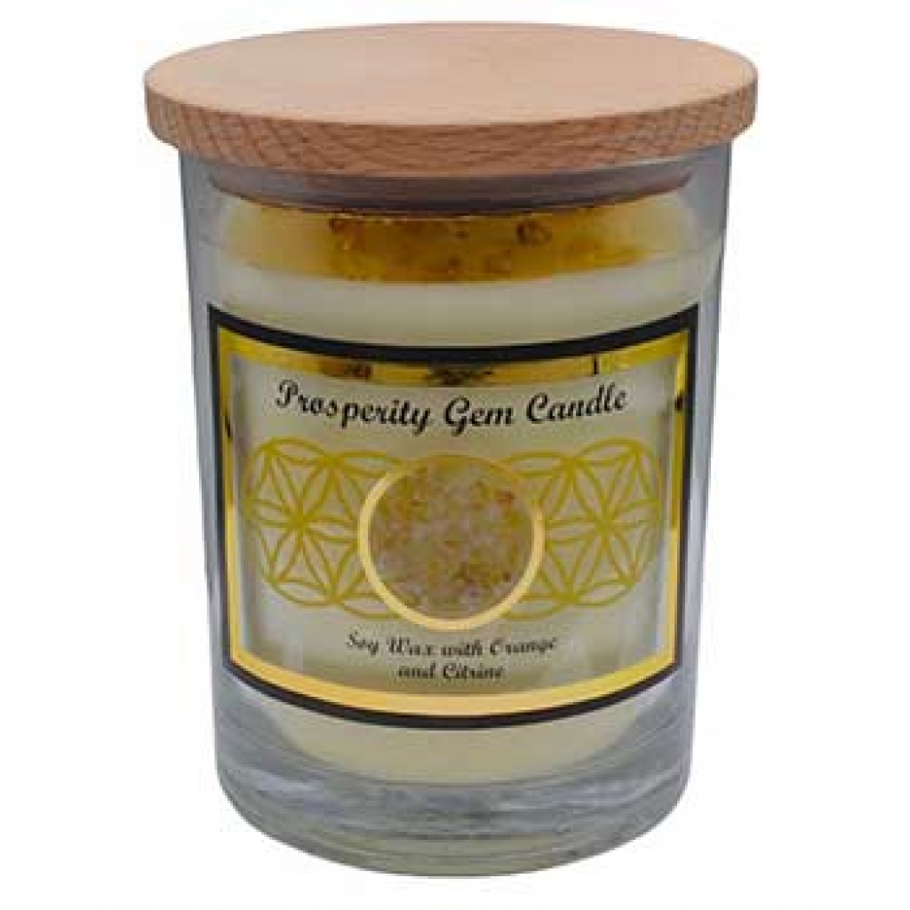 Prosperity Gem Stone Soy Candle