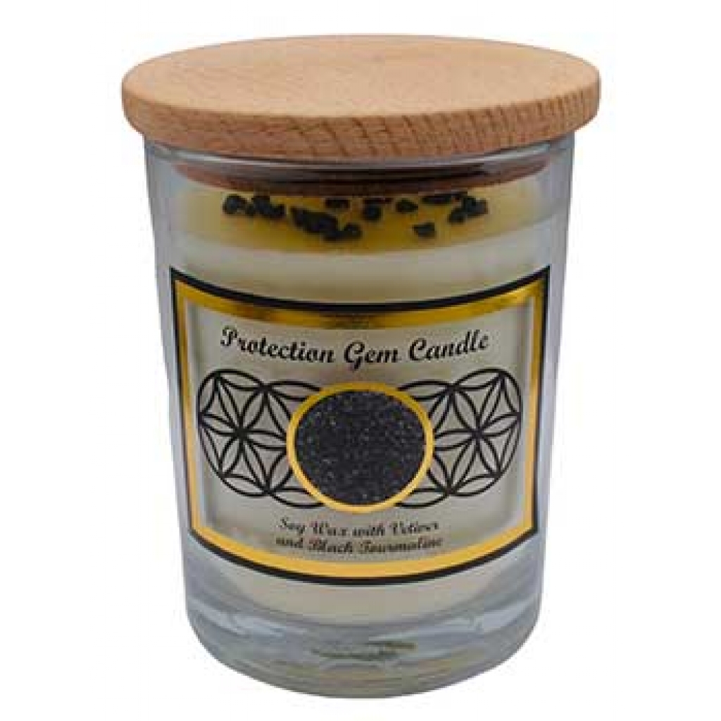 Protection Gem Stone Soy Candle - Shielding Energy