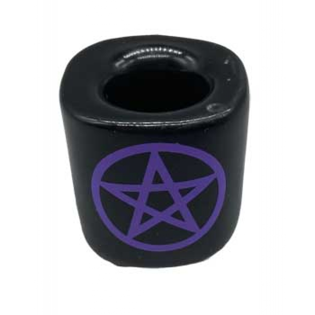 Pentagram Black Ceramic Candle Holder