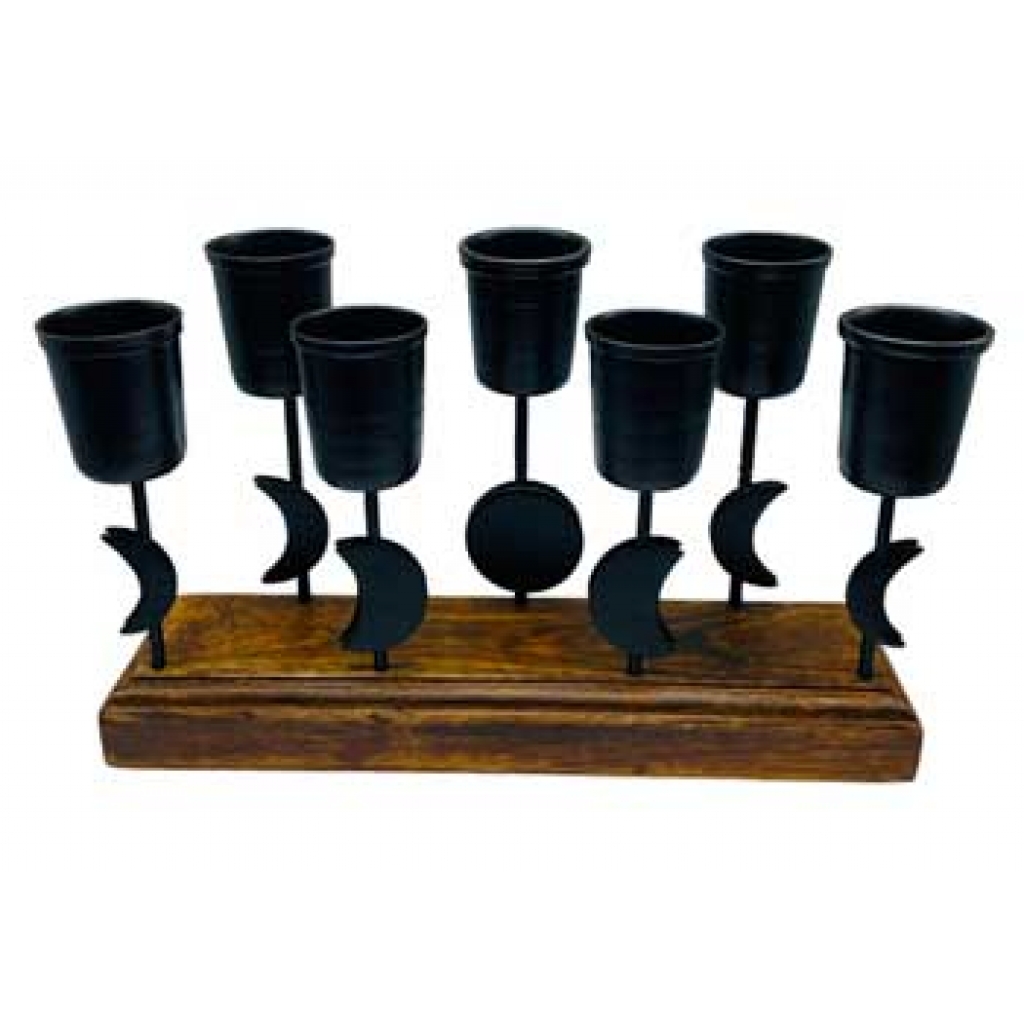 Moon Phases Candle Holder - 7 1/2