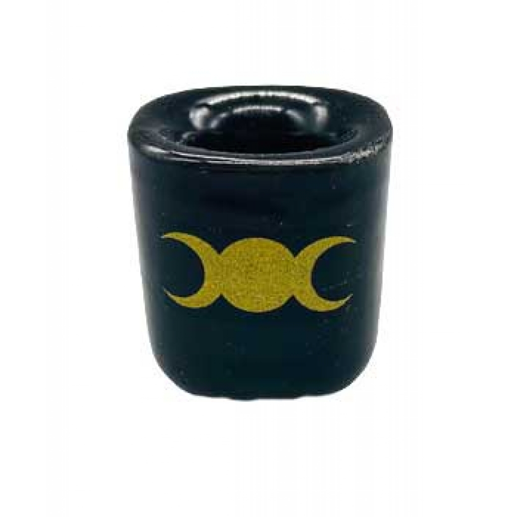 Ceramic Triple Moon Chime Candle Holder