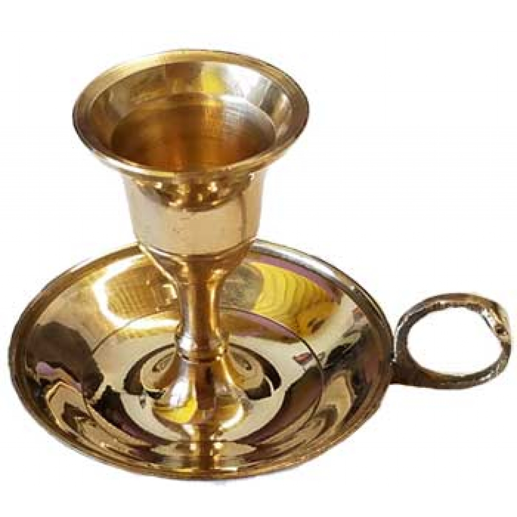 Brass Chamberstick Taper Candle Holder for Elegant Lighting