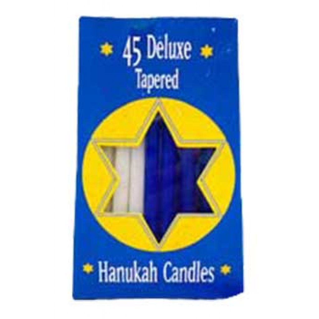 Box of Assorted Hanukah Candles - 45pk Blue and White