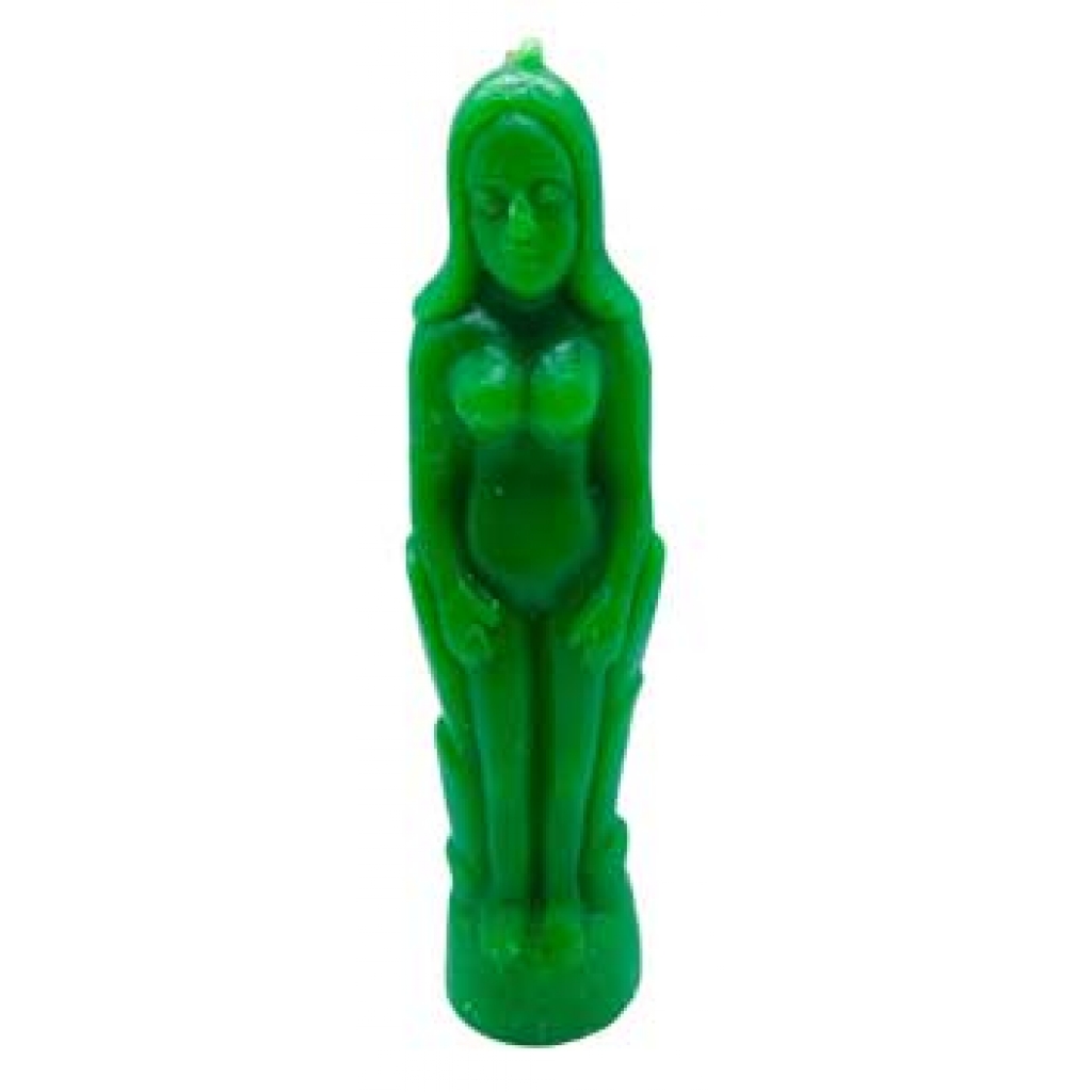 Green Female Candle for Manifesting Health and Prosperity