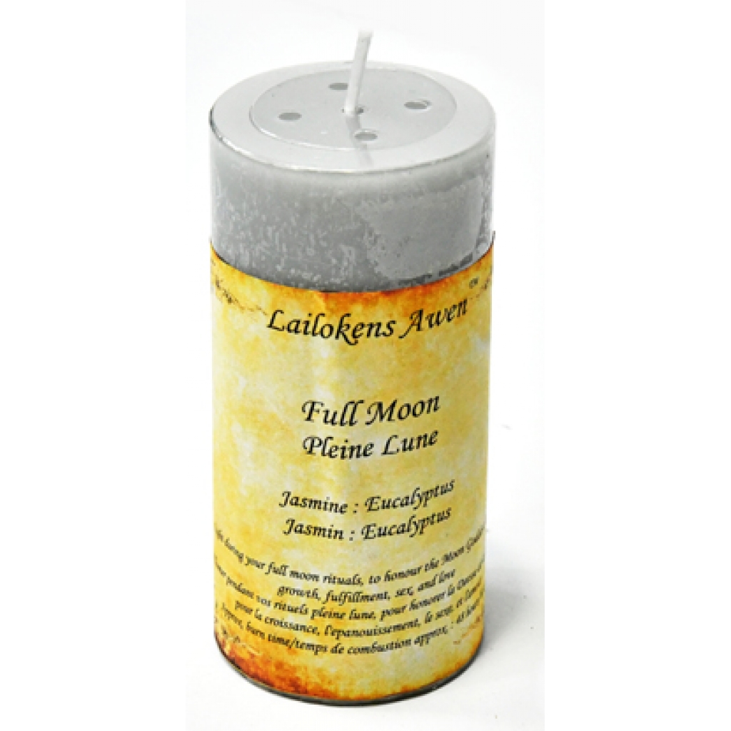 Lailokens Awen Full Moon Candle - Jasmine & Eucalyptus Scented