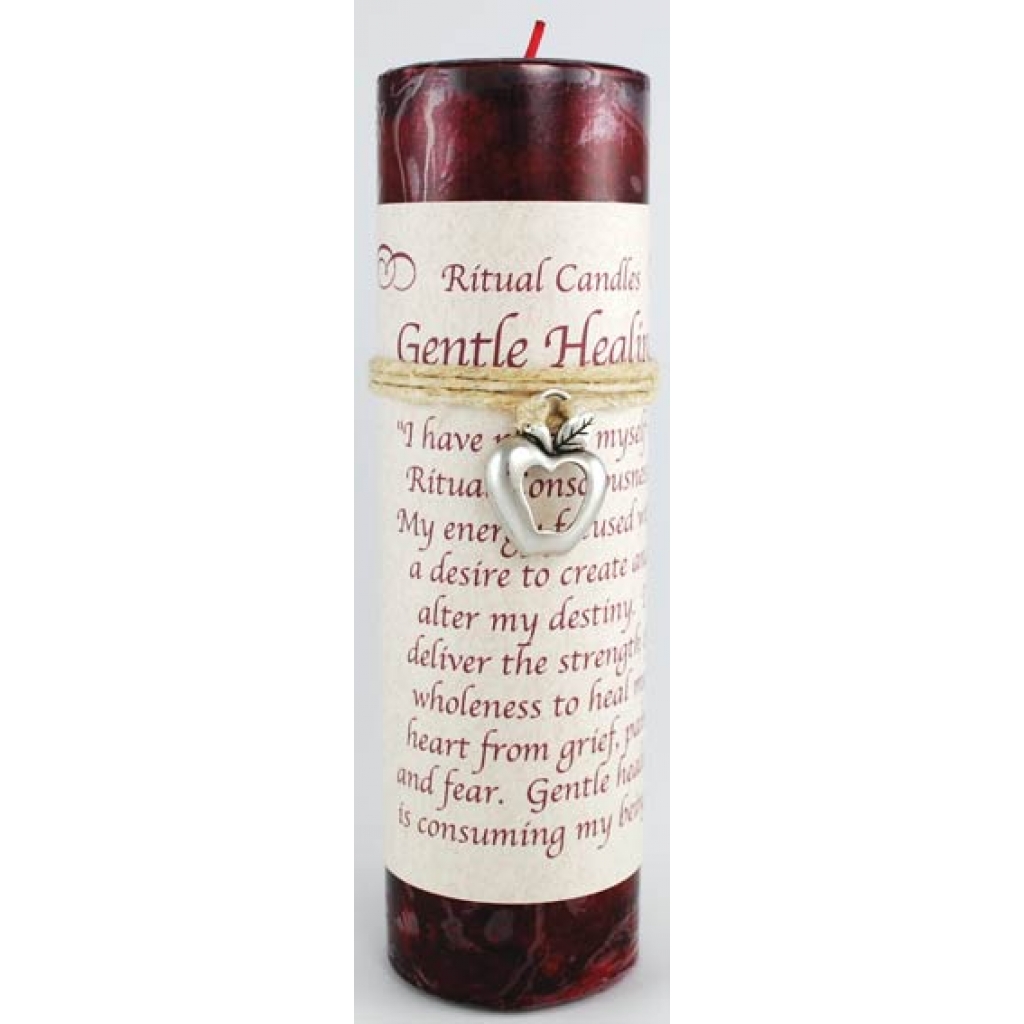 Gentle Healing Pillar Candle with Ritual Necklace