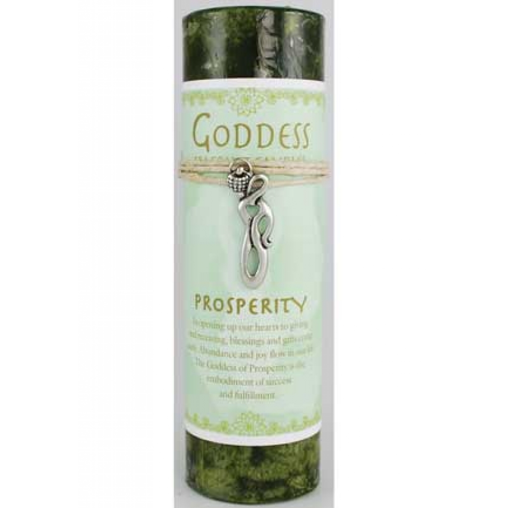 Prosperity Pillar Candle with Goddess Necklace