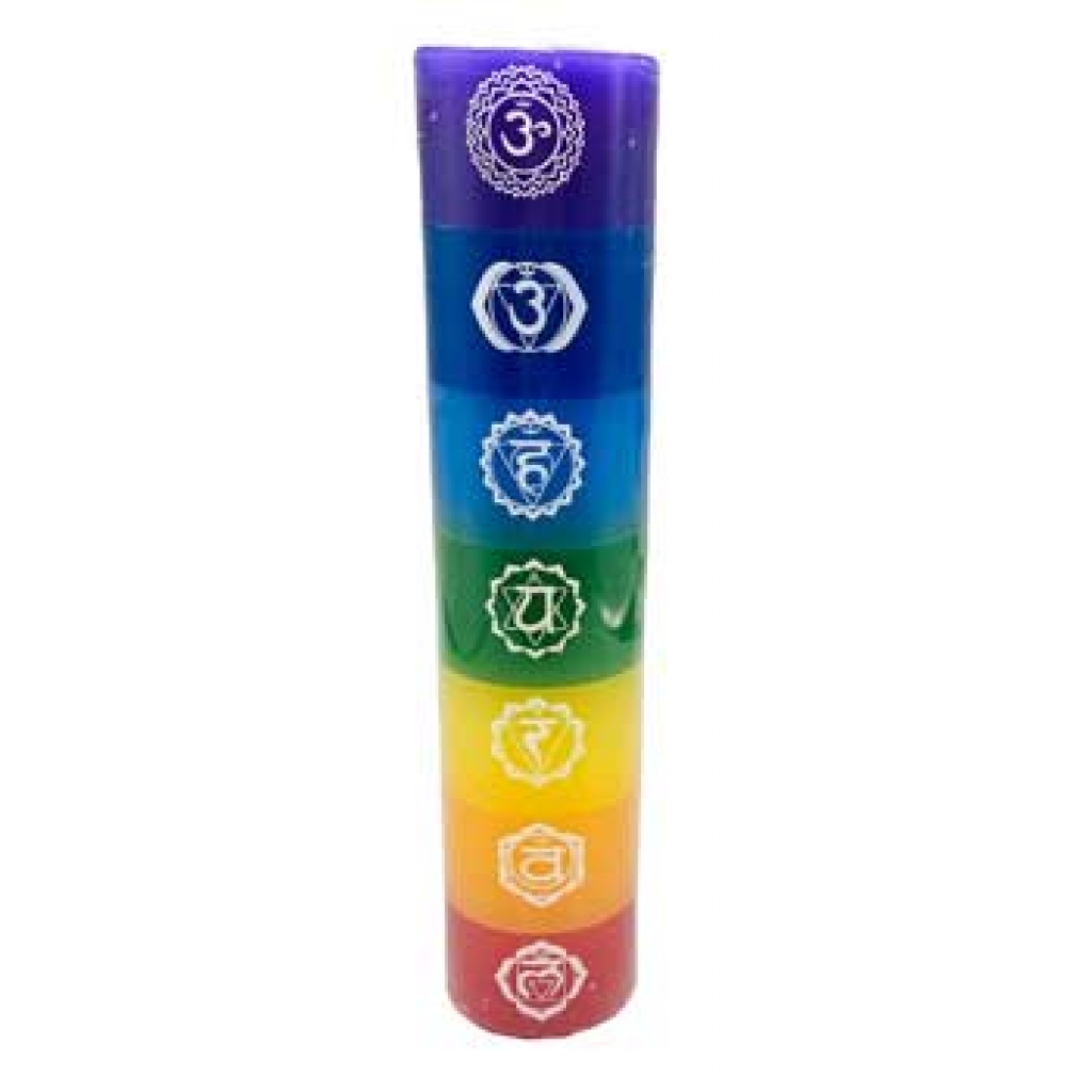 7 Chakra Pillar Candle - 7 inches