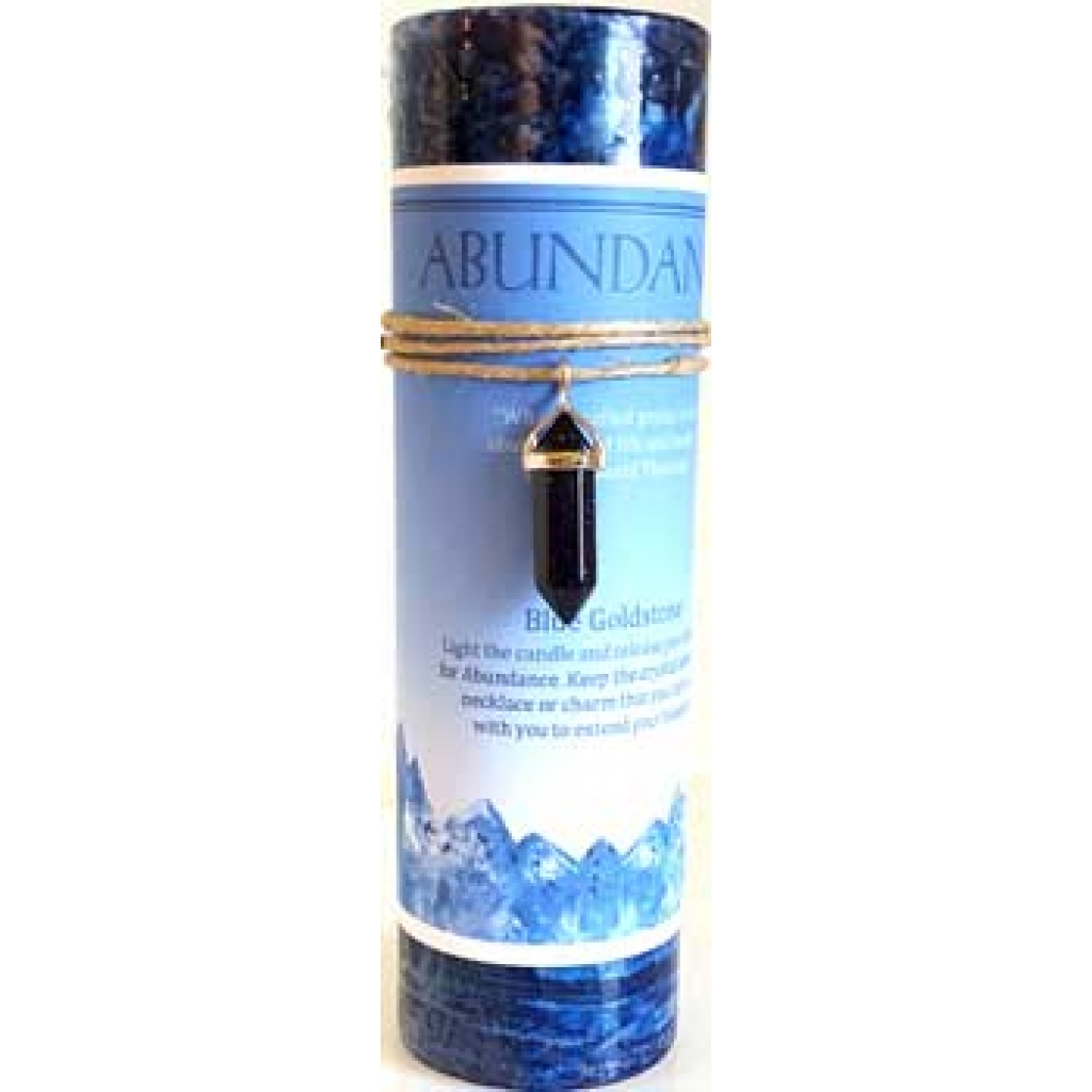 Abundance Candle with Blue Goldstone Amulet Pendant