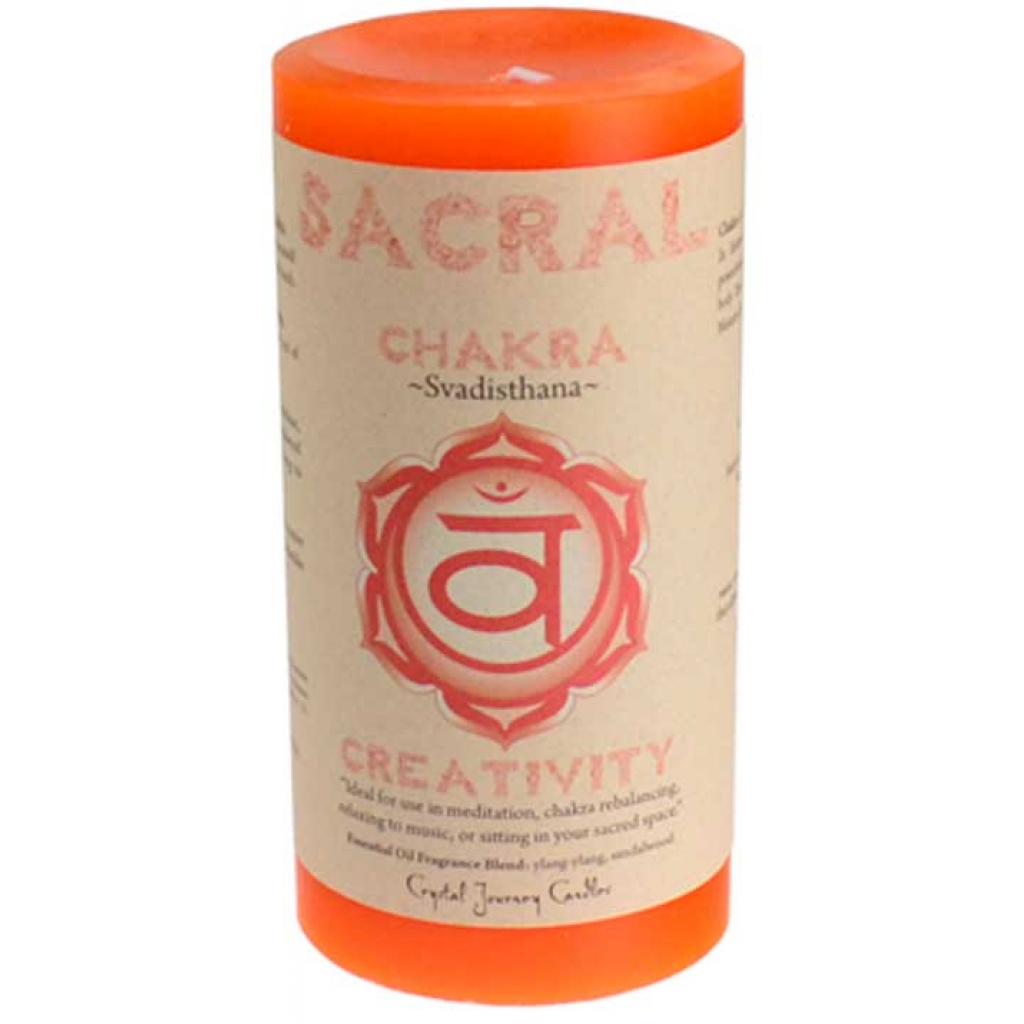 Sacral Chakra Pillar Candle - Vibrant Energy