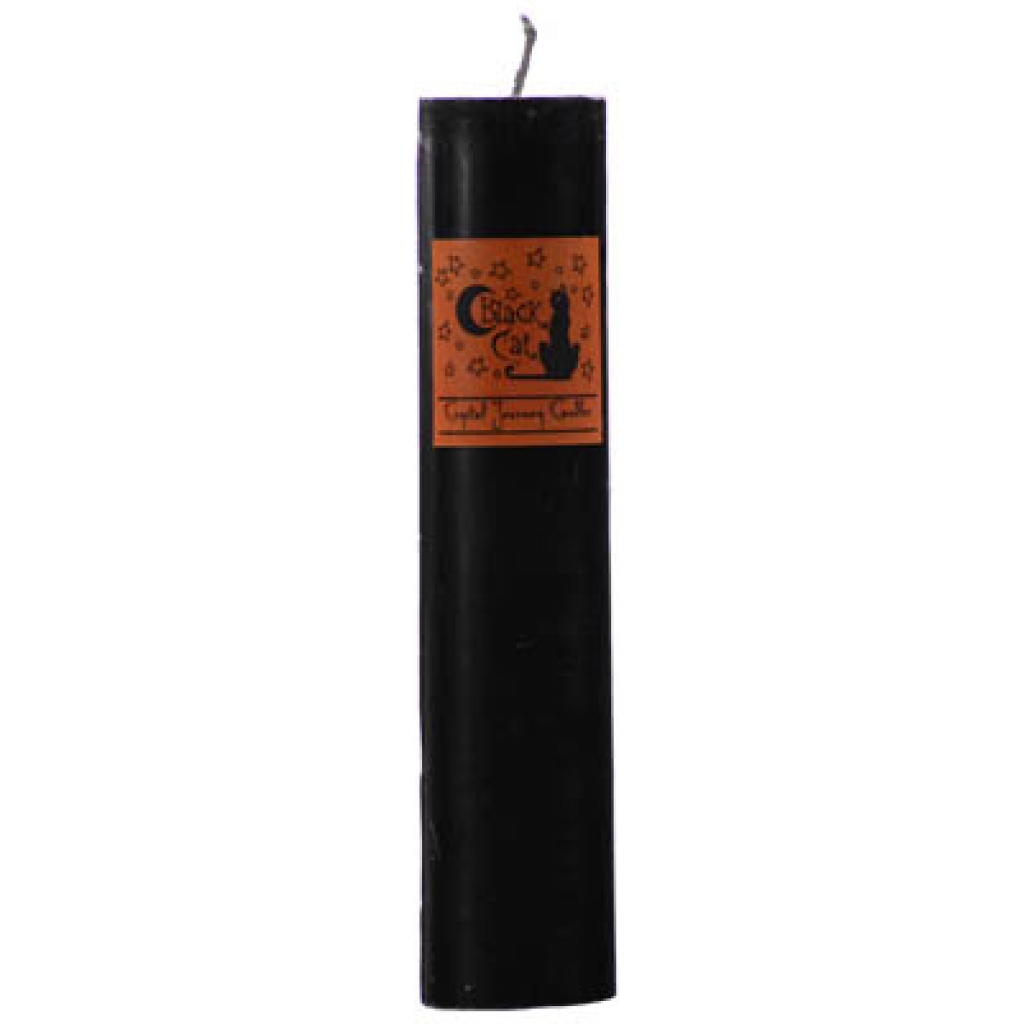 Black Cat Pillar Candle - Empower Your Spells