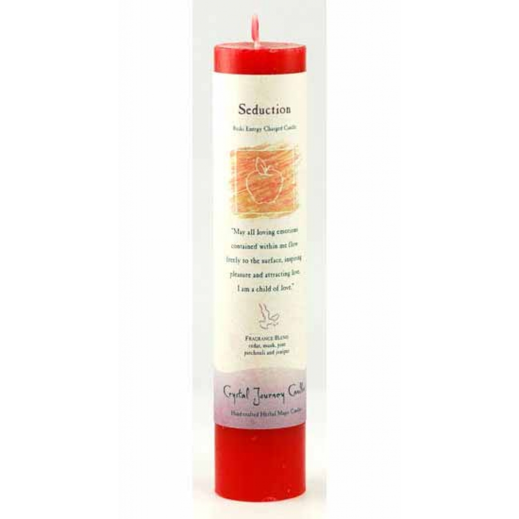 Seduction Reiki Charged Pillar Candle: Empower Your Desires