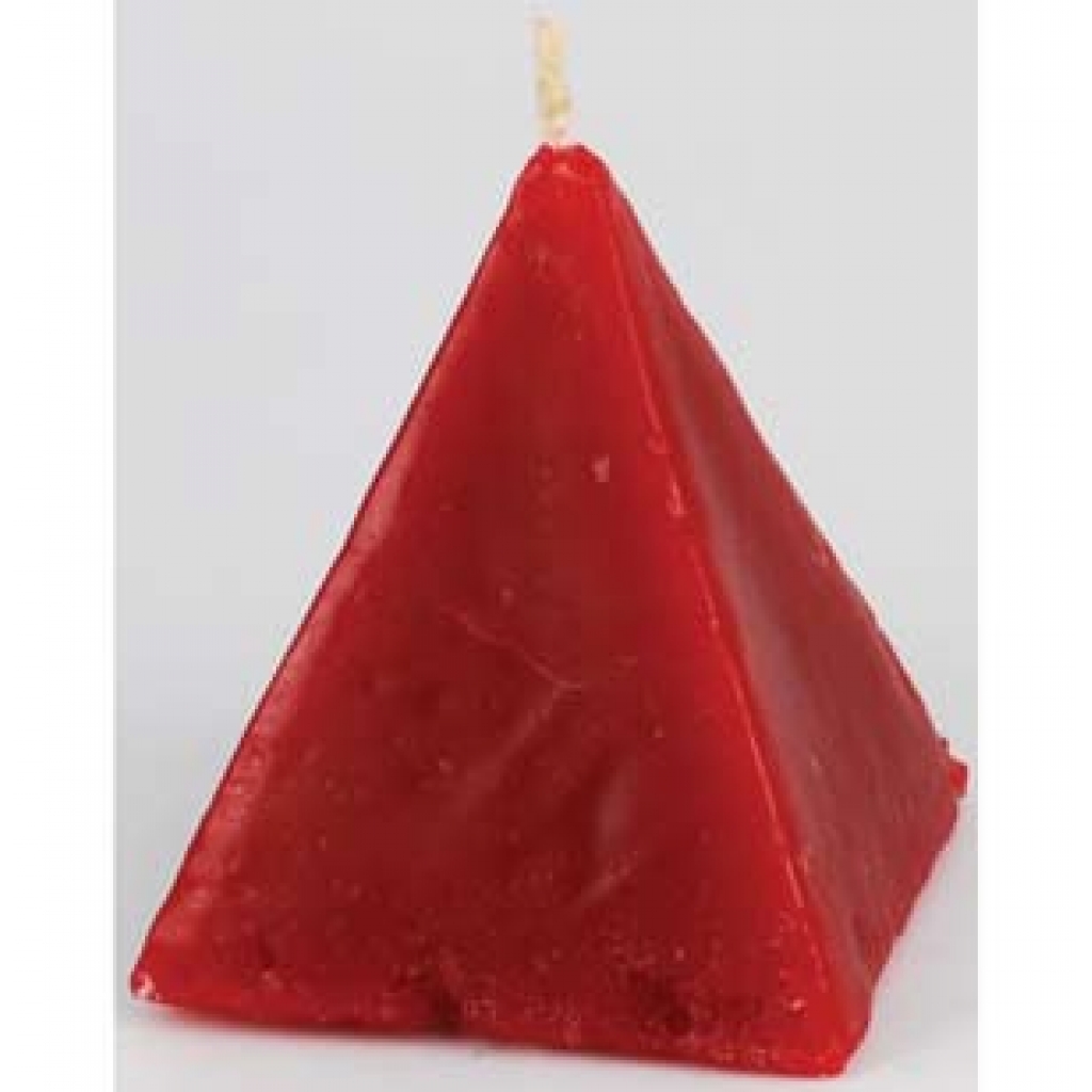 Red Cinnamon Pyramid Candle for Love and Intentions