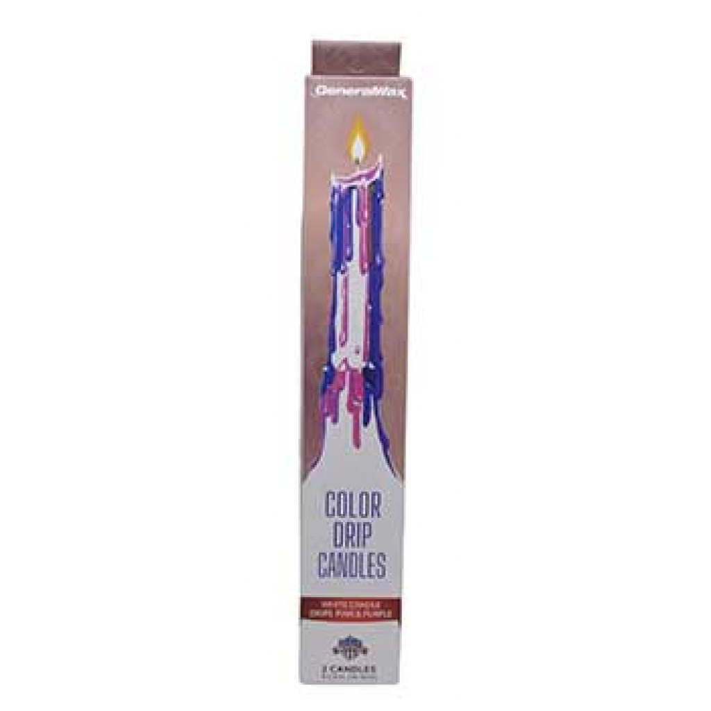 Enchanting Pink and Purple Drip Candles - Set of 2