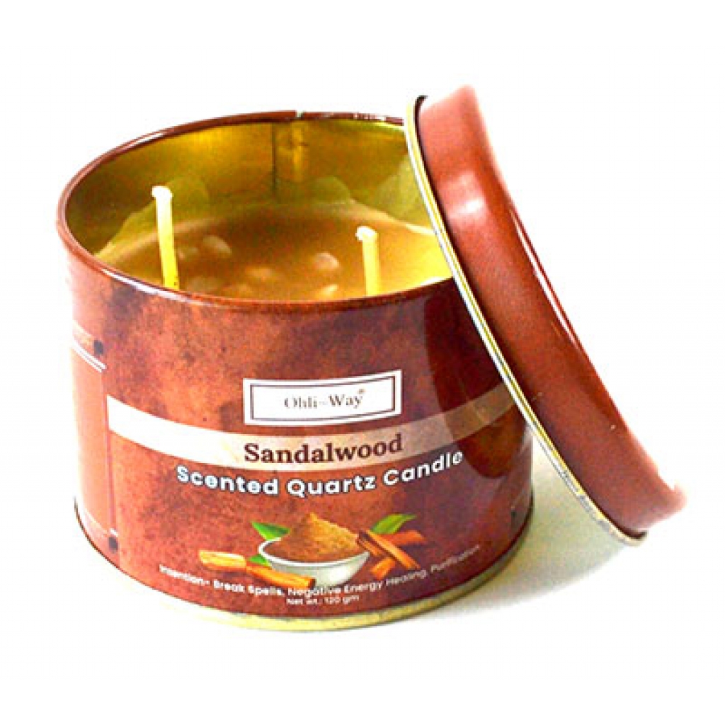 Sandalwood Quartz Tin Candle - 120g