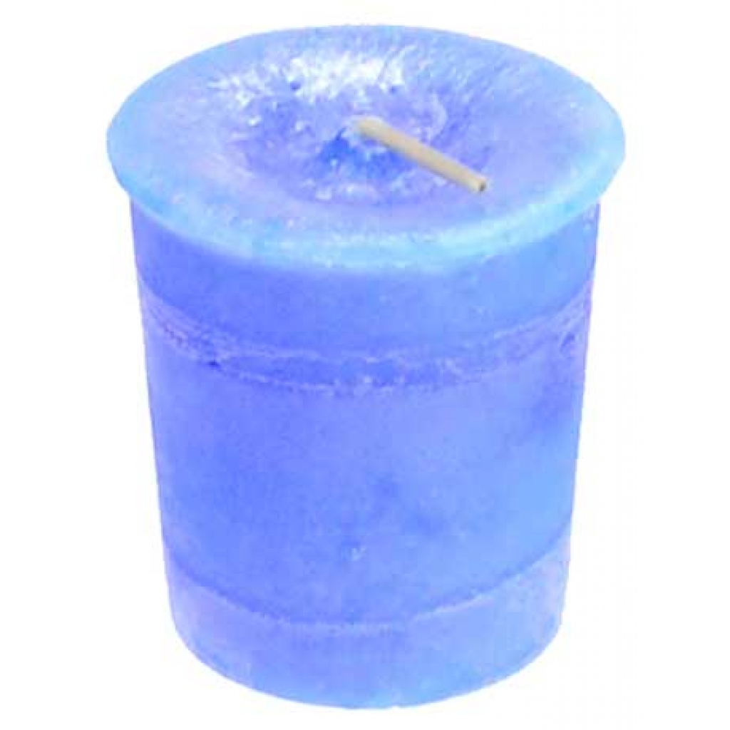 Throat Chakra Votive Candle with Informational Card