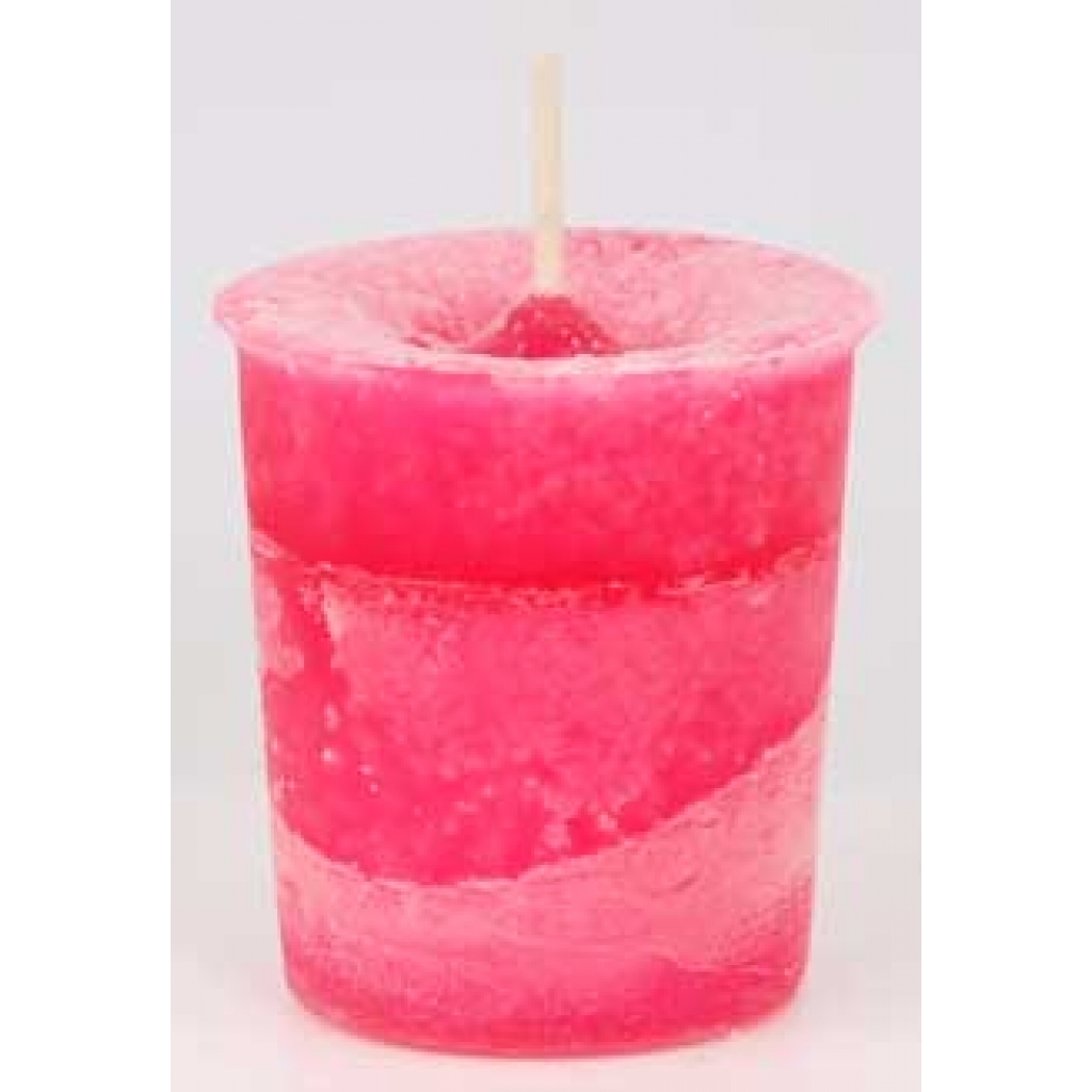 Reiki-Charged Love Herbal Votive Candle - Bright Pink